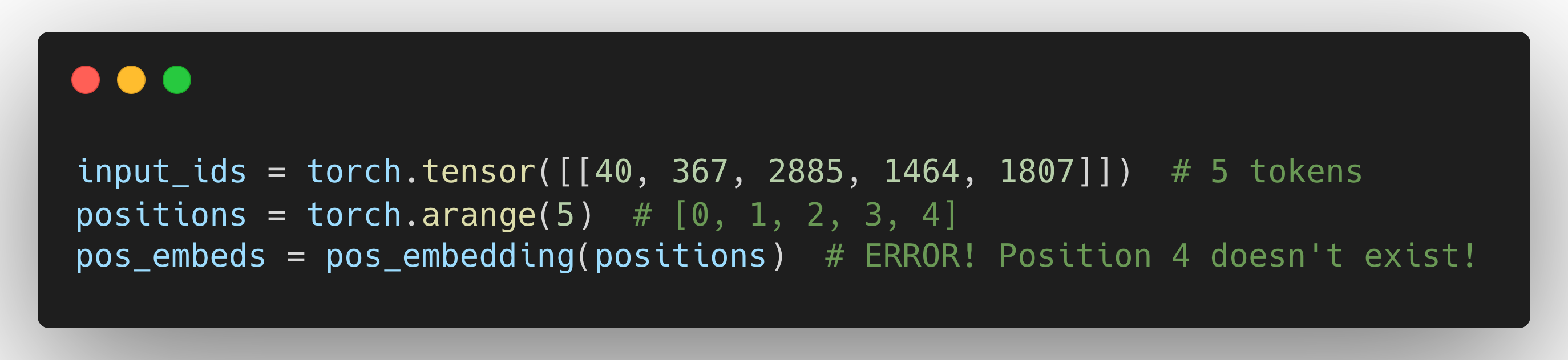 IndexError when exceeding context length